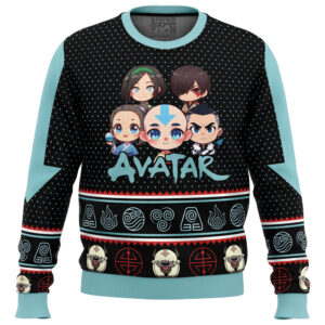 Chibi Avatar The Last Airbender Gifts For Family Holiday Christmas Ugly Sweater