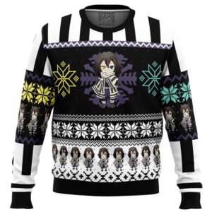 Chibi Christmas Obanai Iguro Demon Slayer Gifts For Family Holiday Christmas Ugly Sweater