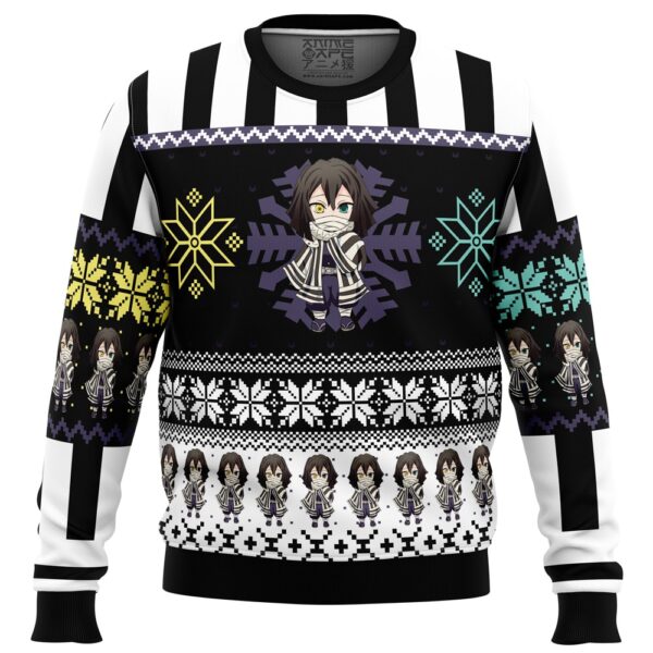 Chibi Christmas Obanai Iguro Demon Slayer Gifts For Family Holiday Christmas Ugly Sweater