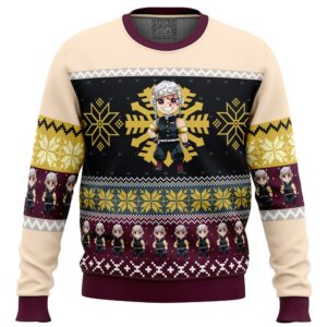 Chibi Christmas Tengen Uzui Demon Slayer Gifts For Family Holiday Christmas Ugly Sweater