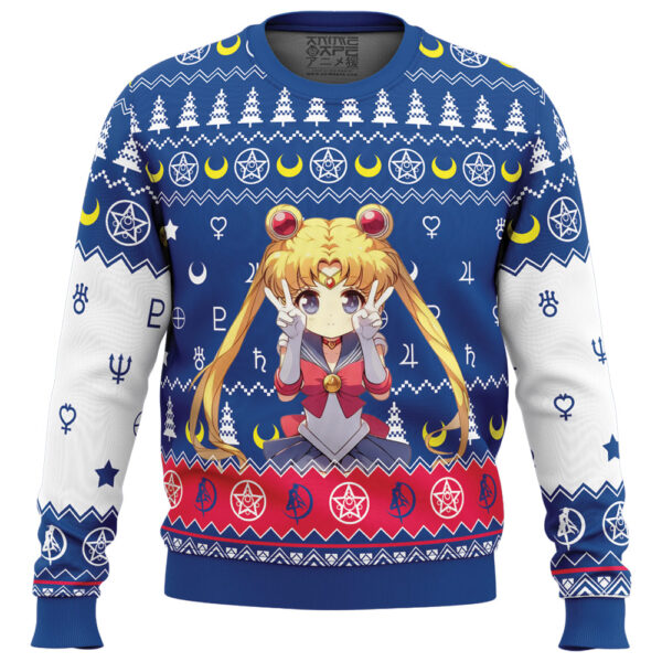 Chibi Usagi Tsukino Sailor Moon Gifts For Family Holiday Christmas Ugly Sweater