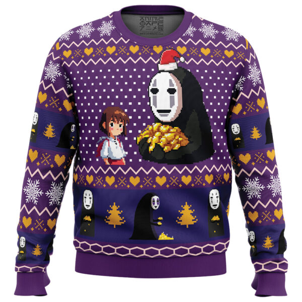 Chihiro and No Face Spirited Away Gifts For Family Holiday Christmas Ugly Sweater