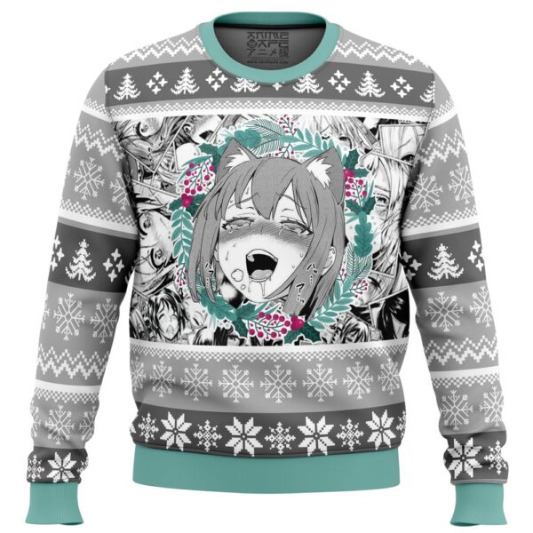 Christmas Anime Ahegao Gifts For Family Holiday Christmas Ugly Sweater