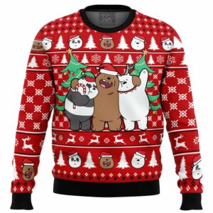 Christmas Bears We Bare Bears Gifts For Family Holiday Christmas Ugly Sweater