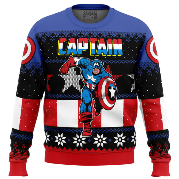 Christmas Captain America Marvel Comics Gifts For Family Holiday Christmas Ugly Sweater