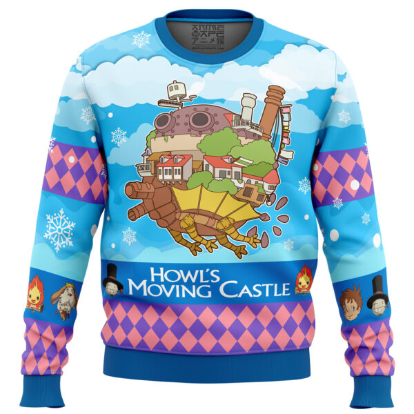 Christmas Castle Howl’s Moving Castle Gifts For Family Holiday Christmas Ugly Sweater