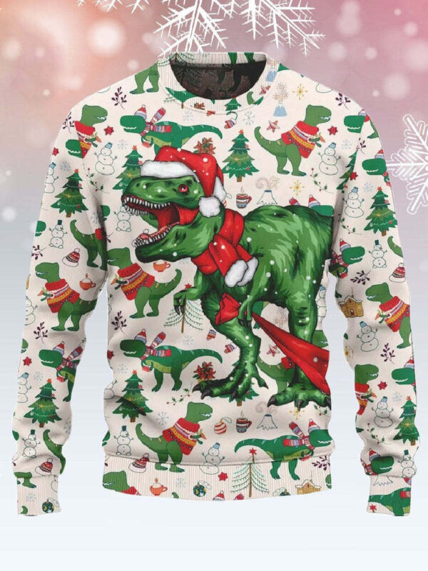 Christmas Dinosaur Best Holiday Christmas Ugly Sweater Gifts For Family