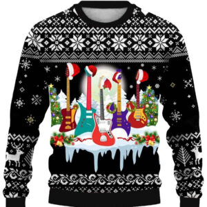 Christmas Guitar Music Party Gifts For Family Holiday Christmas Ugly Sweater