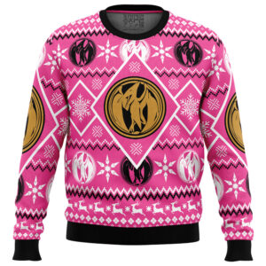 Christmas Pink Ranger Power Rangers Gifts For Family Holiday Christmas Ugly Sweater