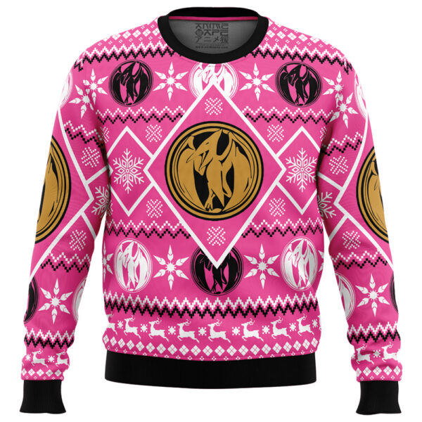 Christmas Pink Ranger Power Rangers Gifts For Family Holiday Christmas Ugly Sweater