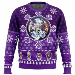 Christmas Quest Genshin Impact Gifts For Family Holiday Christmas Ugly Sweater