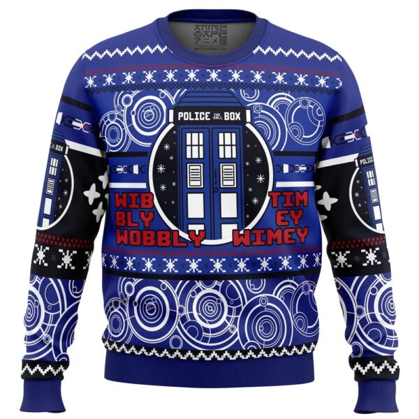 Christmas Through Time And Space Doctor Who Gifts For Family Holiday Christmas Ugly Sweater