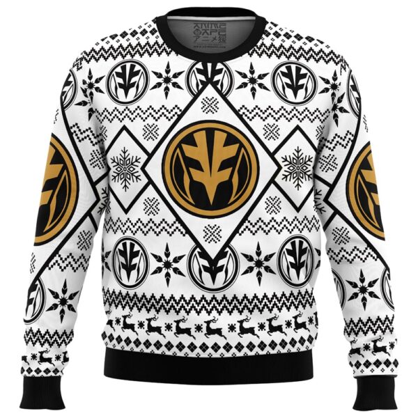 Christmas White Ranger Power Rangers Gifts For Family Holiday Christmas Ugly Sweater