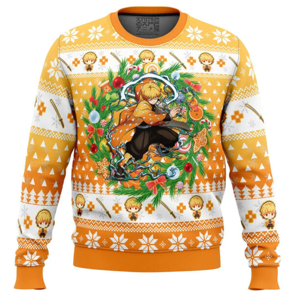 Christmas Zenitsu Agatsuma Demon Slayer Gifts For Family Holiday Christmas Ugly Sweater