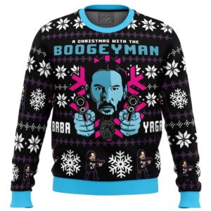 Christmas with the Boogeyman John Wick Gifts For Family Holiday Christmas Ugly Sweater