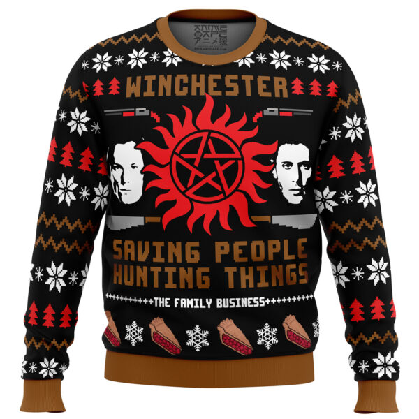 Christmas with the Winchesters Supernatural Gifts For Family Holiday Christmas Ugly Sweater