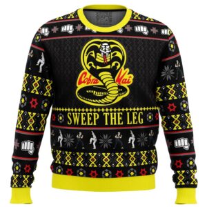 Cobra Kai Sweep The Leg Karate Kid Gifts For Family Holiday Christmas Ugly Sweater