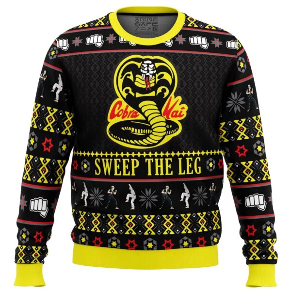 Cobra Kai Sweep The Leg Karate Kid Gifts For Family Holiday Christmas Ugly Sweater