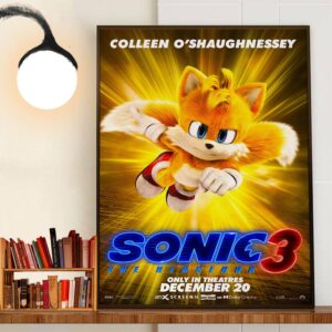 Colleen O’Shaughnessey As Tails The Fox In Sonic The Hedgehog 3 Official Poster Release December 20th 2024 Home Decor Poster Canvas