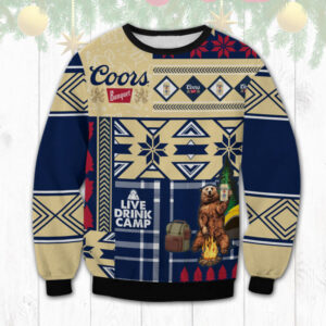 Coors Banquet Camping Best Holiday Christmas Ugly Sweater Gifts For Family