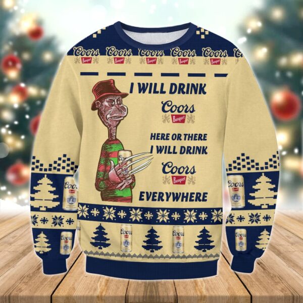 Coors Banquet Drink Everywhere Best Holiday Christmas Ugly Sweater Gifts For Family