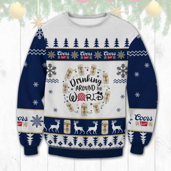 Coors Banquet Drinking Around World Best Holiday Christmas Ugly Sweater Gifts For Family