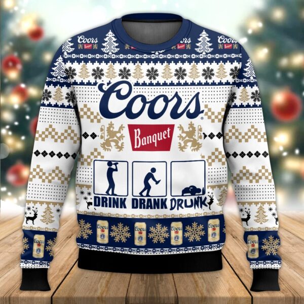 Coors Banquet Drunk Best Holiday Christmas Ugly Sweater Gifts For Family