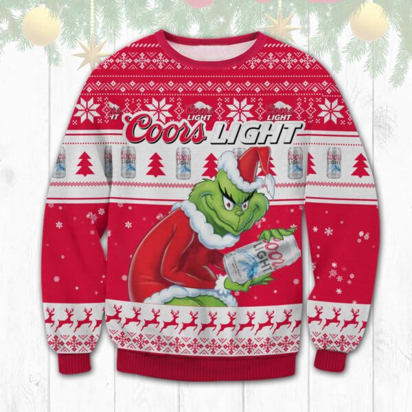 Coors Light Grinch Best Holiday Christmas Ugly Sweater Gifts For Family