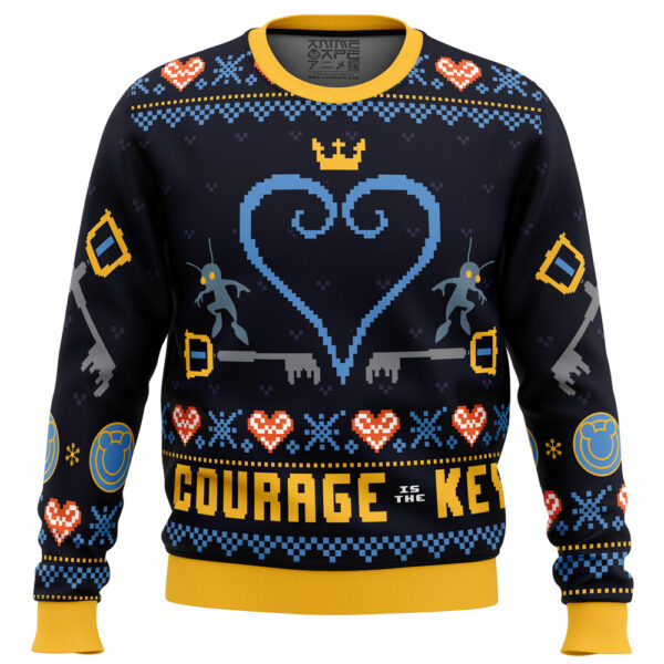 Courage is the Key Kingdom Hearts Gifts For Family Holiday Christmas Ugly Sweater