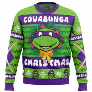 Cowabunga Donatello Christmas Teenage Mutant Ninja Turtles Gifts For Family Holiday Christmas Ugly Sweater