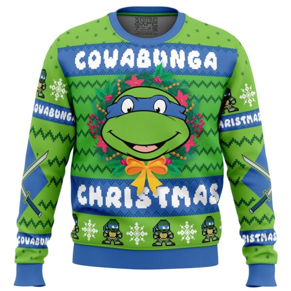 Cowabunga Leonardo Christmas Teenage Mutant Ninja Turtles Gifts For Family Holiday Christmas Ugly Sweater Party Holiday