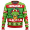 Cowabunga Michaelangelo Christmas Teenage Mutant Ninja Turtles Gifts For Family Holiday Christmas Ugly Sweater