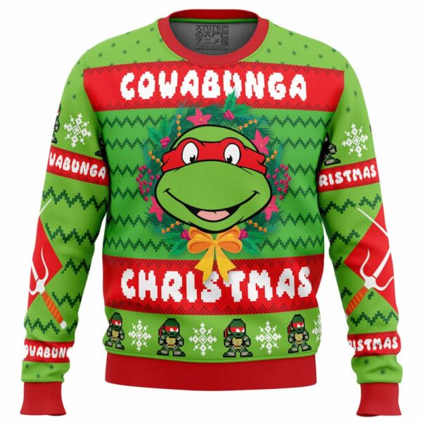 Cowabunga Raphael Christmas Teenage Mutant Ninja Turtles Gifts For Family Holiday Christmas Ugly Sweater