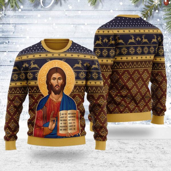 Cretan-Style Christ the Teacher Artwork Best Gifts For Family For Holiday Christmas Ugly Sweater