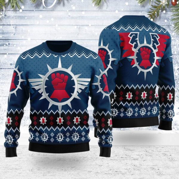 Crimson Fists Iconic Gifts For Family Holiday Christmas Ugly Sweater