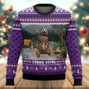 Crown Royal Bear Best Holiday Christmas Ugly Sweater Gifts For Family