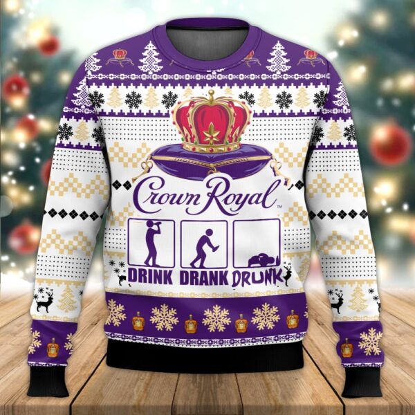 Crown Royal Drunk Best Holiday Christmas Ugly Sweater Gifts For Family