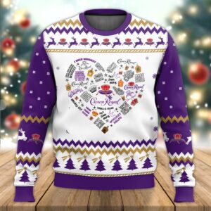 Crown Royal Heart Best Holiday Christmas Ugly Sweater Gifts For Family