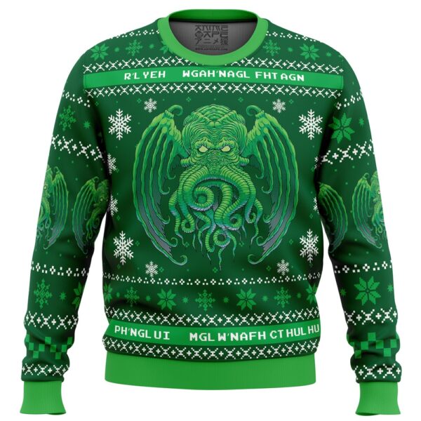 Cthulhu Cultist Christmas Gifts For Family Holiday Christmas Ugly Sweater