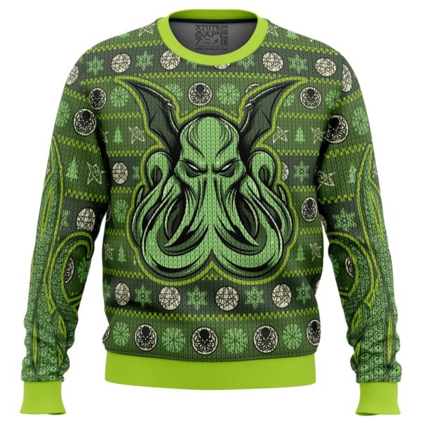 Cthulhu Gifts For Family Holiday Christmas Ugly Sweater