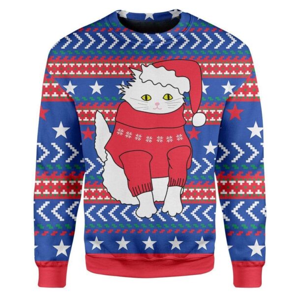 Custom Ugly Christmas Cat Best Gifts For Family For Holiday Christmas Ugly Sweater