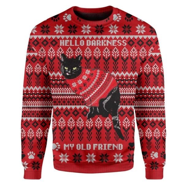 Custom Ugly Christmas Cat Crew Neck Best Gifts For Family For Holiday Christmas Ugly Sweater