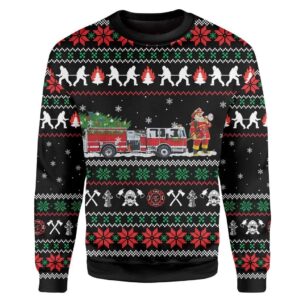 Custom Ugly Christmas Firefighter Sweater