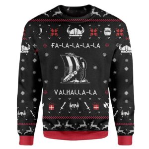 Custom Ugly Christmas Valhalla Viking Best Gifts For Family For Holiday Christmas Ugly Sweater