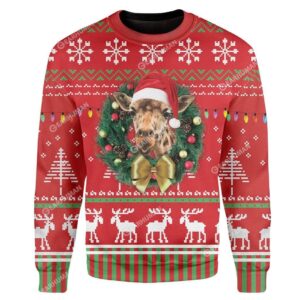 Custom Ugly Giraffe Best Gifts For Family For Holiday Christmas Ugly Sweater