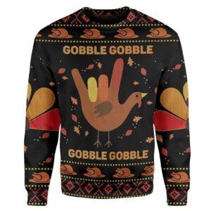 Custom Ugly Gobble Best Gifts For Family For Holiday Christmas Ugly Sweater