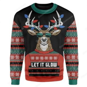 Custom Ugly Let It Glow Best Gifts For Family For Holiday Christmas Ugly Sweater