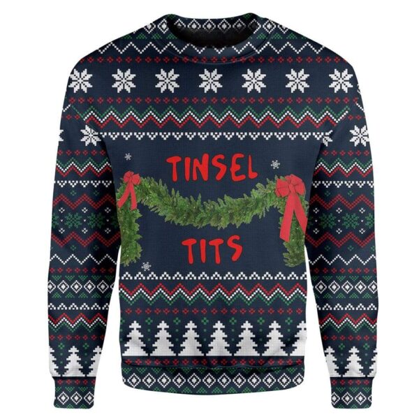 Custom Ugly Tinsel Tits Best Gifts For Family For Holiday Christmas Ugly Sweater