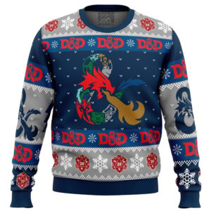 D-20 Dungeons And Dragons Gifts For Family Holiday Christmas Ugly Sweater