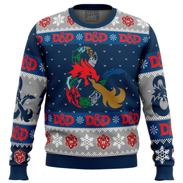 D-20 Dungeons And Dragons Gifts For Family Holiday Christmas Ugly Sweater